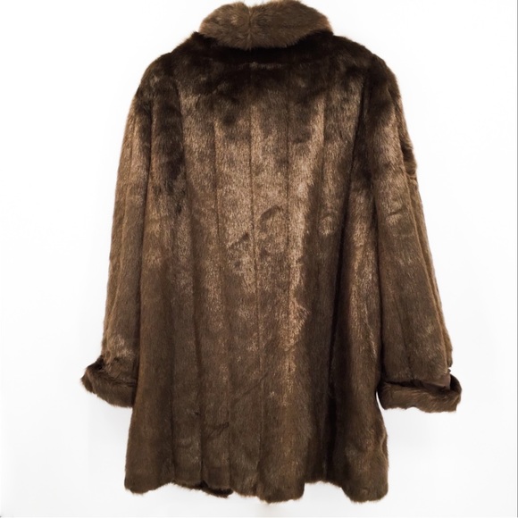 NWT Donnie Basso Brown Mink Coat (faux) - Picture 3 of 10